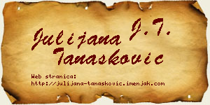 Julijana Tanasković vizit kartica